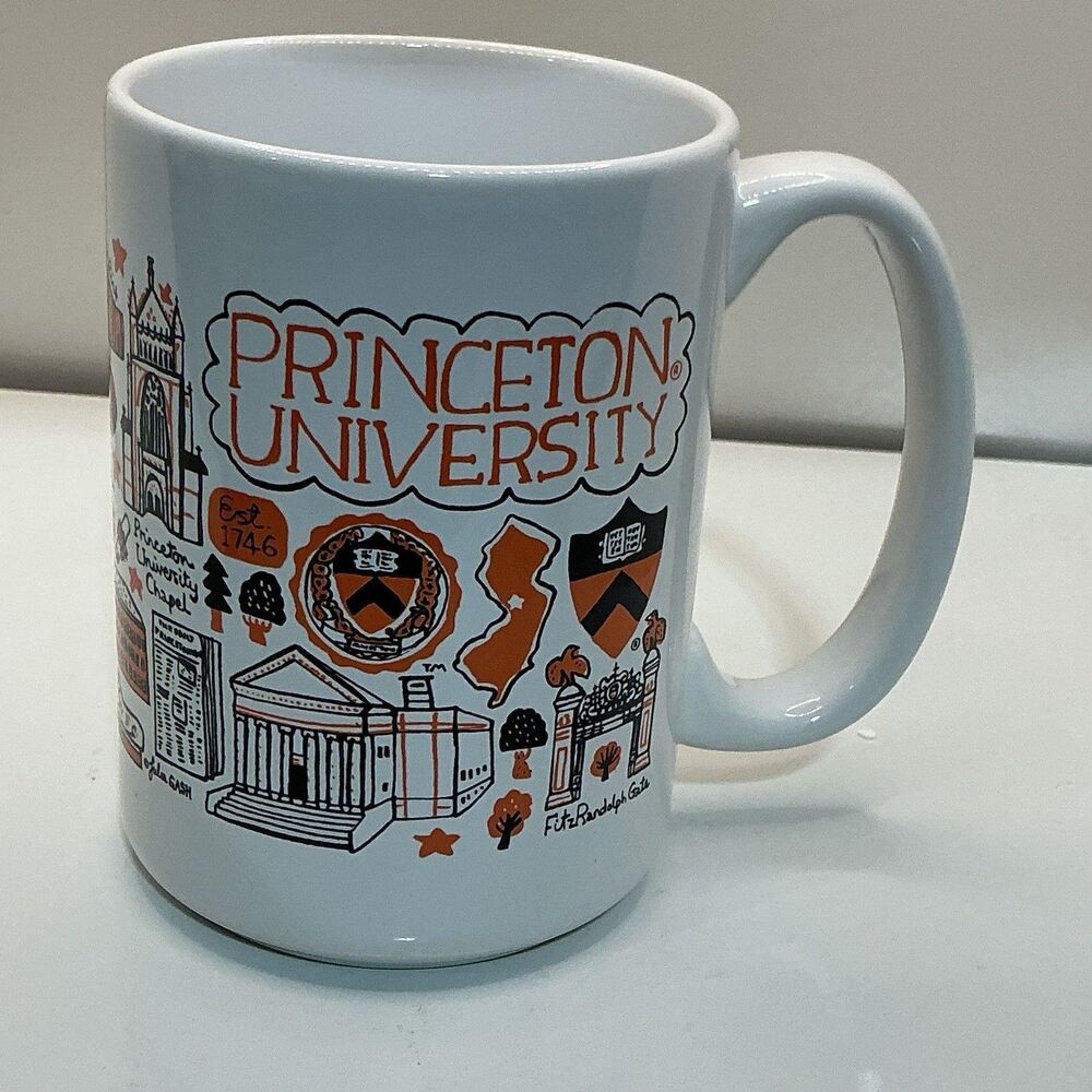 Princeton University Mug Collegiate Tigers Campus Landmarks 16 Oz Light Blue
